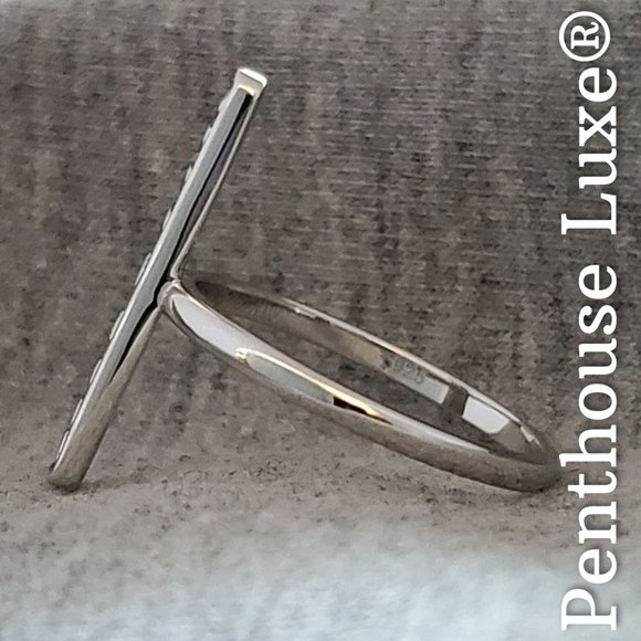 SOLID 925 Sterling Silver Silver Moon Phase Vertical Stacked Ring - Picture 3 of 6